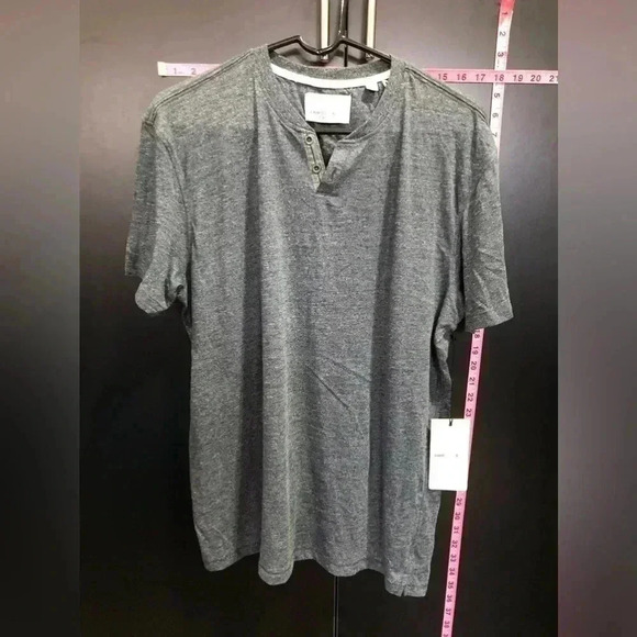 Paper Denim & Cloth Button Split V-Neck,Short sleeve Polo T-Shirt - Picture 1 of 7